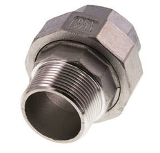 1 1/4'' NPT x 1 1/4'' NPT F/M Acero inoxidable de 3 piezas con cierre cónico 16 Bar