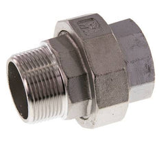 1 1/4'' NPT x 1 1/4'' NPT F/M Acero inoxidable de 3 piezas con cierre cónico 16 Bar