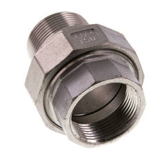 1 1/4'' NPT x 1 1/4'' NPT F/M Acero inoxidable de 3 piezas con cierre cónico 16 Bar