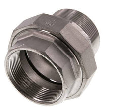 Rp 2'' x R 2'' F/M Espiga doble de acero inoxidable de 3 piezas con junta plana 16 Bar