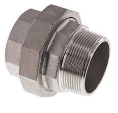 Rp 2'' x R 2'' F/M Espiga doble de acero inoxidable de 3 piezas con junta plana 16 Bar