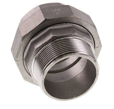 Rp 2'' x R 2'' F/M Espiga doble de acero inoxidable de 3 piezas con junta plana 16 Bar