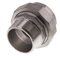 Rp 2'' x R 2'' F/M Espiga doble de acero inoxidable de 3 piezas con junta plana 16 Bar