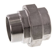 Rp 2'' x R 2'' F/M Espiga doble de acero inoxidable de 3 piezas con junta plana 16 Bar