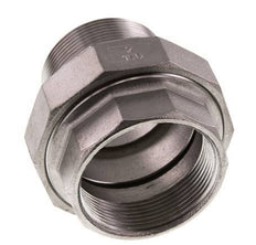 Rp 2'' x R 2'' F/M Espiga doble de acero inoxidable de 3 piezas con junta plana 16 Bar