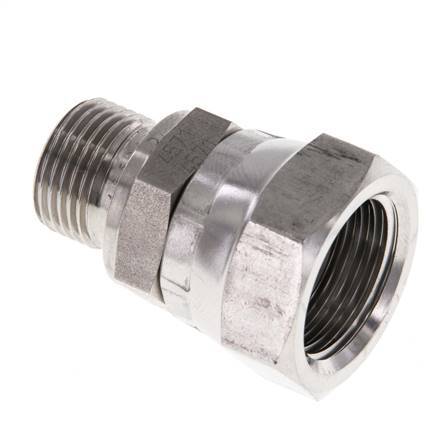 G 1/2'' x G 3/8'' F/M Stainless steel Reducing Adapter 300 Bar - Hydraulic