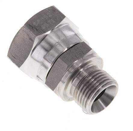 G 1/2'' x G 3/8'' F/M Stainless steel Reducing Adapter 300 Bar - Hydraulic