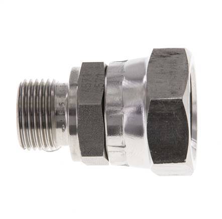 G 1/2'' x G 3/8'' F/M Stainless steel Reducing Adapter 300 Bar - Hydraulic