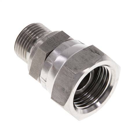 G 1/2'' x G 3/8'' F/M Stainless steel Reducing Adapter 300 Bar - Hydraulic