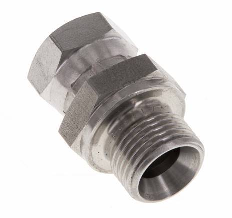 G 1/4'' x G 3/8'' F/M Stainless steel Reducing Adapter 325 Bar - Hydraulic