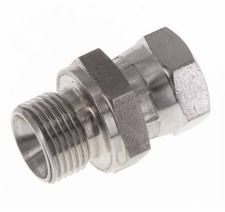 G 1/4'' x G 3/8'' F/M Stainless steel Reducing Adapter 325 Bar - Hydraulic