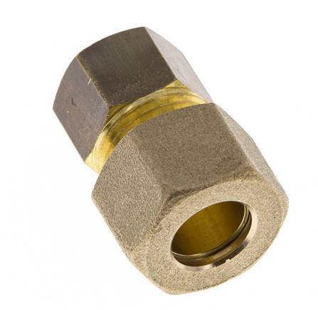 G 1/4'' x 12mm Racor de compresión recto de latón 75 Bar DIN EN 1254-2