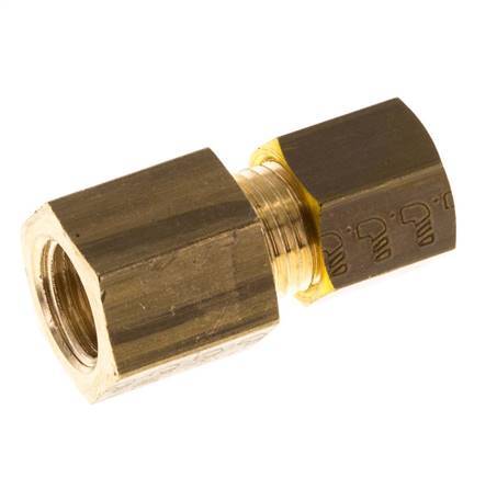 G 1/8'' x 5mm Brass Straight Compression Fitting 150 Bar DIN EN 1254-2