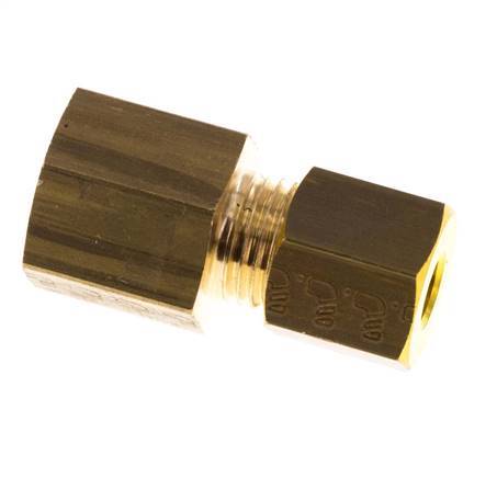 G 1/8'' x 5mm Brass Straight Compression Fitting 150 Bar DIN EN 1254-2