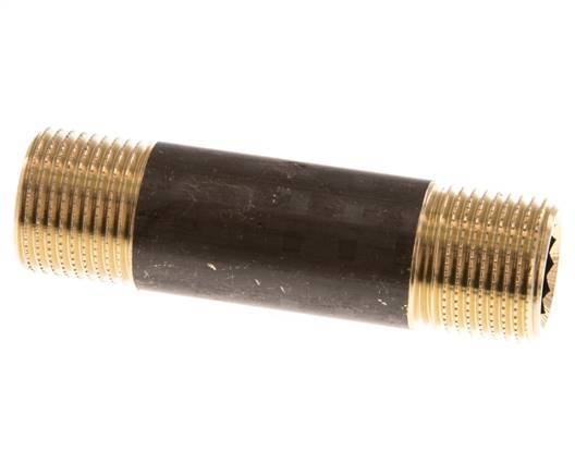 G 3/8'' Espiga doble de latón 16 Bar DIN 2982 - 60mm