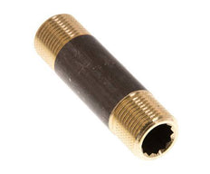 G 3/8'' Espiga doble de latón 16 Bar DIN 2982 - 60mm