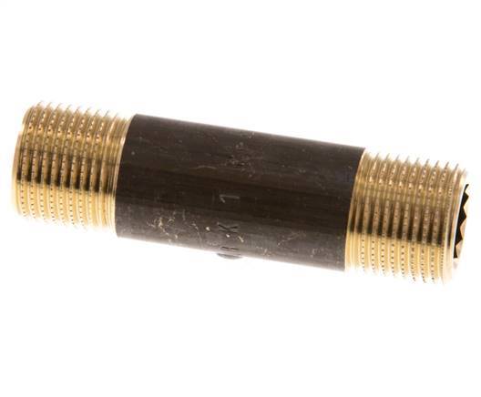 G 3/8'' Espiga doble de latón 16 Bar DIN 2982 - 60mm