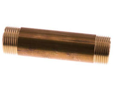 G 1'' Brass Double Pipe Nipple 16 Bar DIN 2982 - 120mm