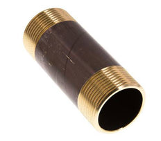 G 1 1/4'' Brass Double Pipe Nipple 16 Bar DIN 2982 - 100mm