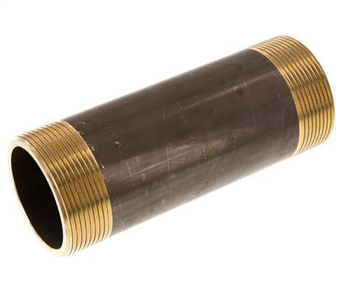 G 2'' Brass Double Pipe Nipple 16 Bar DIN 2982 - 150mm