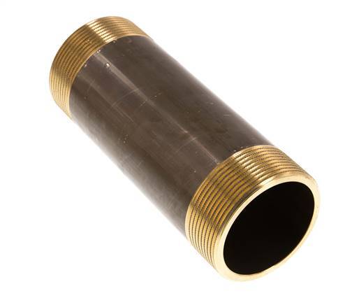 G 2'' Brass Double Pipe Nipple 16 Bar DIN 2982 - 150mm