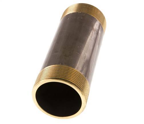 G 2'' Brass Double Pipe Nipple 16 Bar DIN 2982 - 150mm