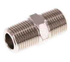 1/2'' NPT x R 1/2'' Niple doble de latón niquelado 60 Bar