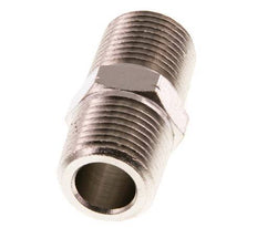 1/2'' NPT x R 1/2'' Niple doble de latón niquelado 60 Bar