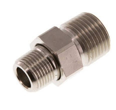 R 1/2'' x R 3/8'' Nickel plated Brass Double Nipple 3-pieces with Conically sealing 16 Bar