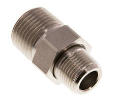 R 1/2'' x R 3/8'' Nickel plated Brass Double Nipple 3-pieces with Conically sealing 16 Bar