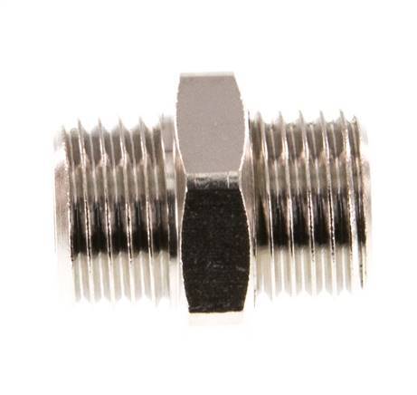 G 1/4'' Nickel plated Brass Double Nipple 16 Bar [5 Pieces]