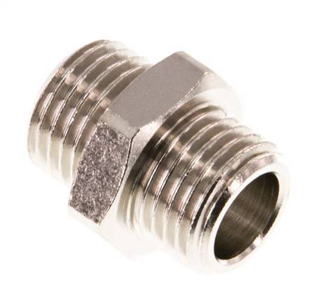 G 1/4'' Nickel plated Brass Double Nipple 16 Bar [5 Pieces]