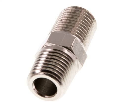 1/4'' NPT x R 1/4'' Latón niquelado Espiga doble 60 Bar