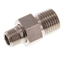R 1/4'' x R 1/8'' Nickel plated Brass Double Nipple 3-pieces with Conically sealing 16 Bar [2 Pieces]