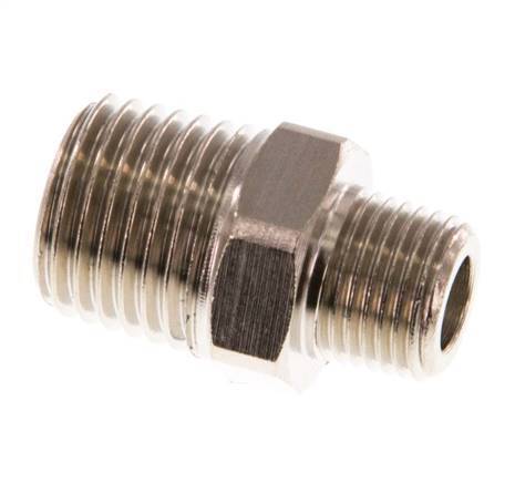 R 1/4'' x R 1/8'' Nickel plated Brass Double Nipple 16 Bar [10 Pieces]