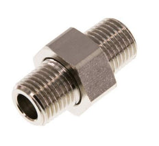 R 1/4'' Nickel plated Brass Double Nipple 3-pieces with Conically sealing 16 Bar [2 Pieces]