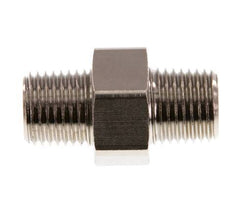 R 1/4'' Nickel plated Brass Double Nipple 3-pieces with Conically sealing 16 Bar [2 Pieces]