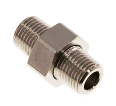 R 1/4'' Nickel plated Brass Double Nipple 3-pieces with Conically sealing 16 Bar [2 Pieces]