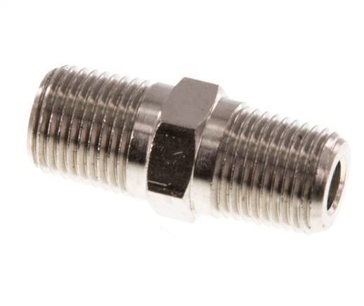 1/8'' NPT x R 1/8'' Nickel plated Brass Double Nipple 60 Bar