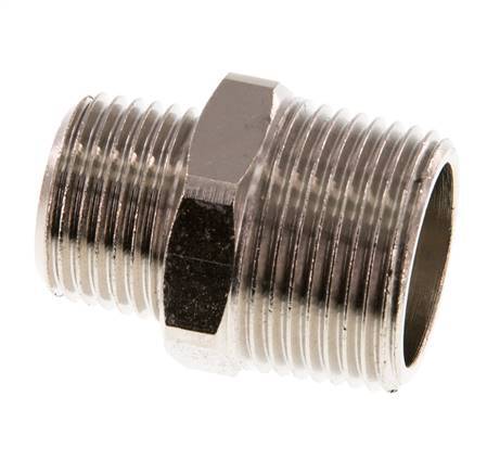 R 3/4'' x R 1/2'' Nickel plated Brass Double Nipple 16 Bar