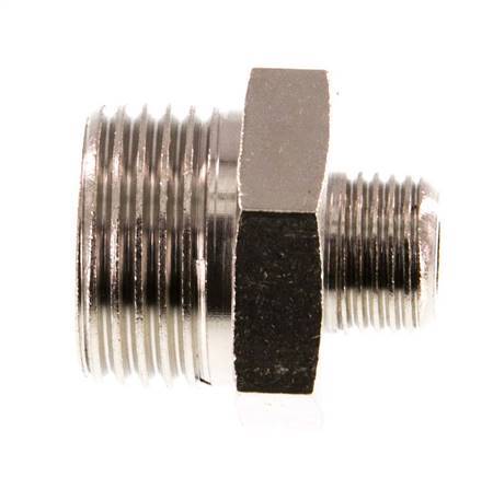 G 3/8'' x G 1/8'' Nickel plated Brass Double Nipple 16 Bar [5 Pieces]