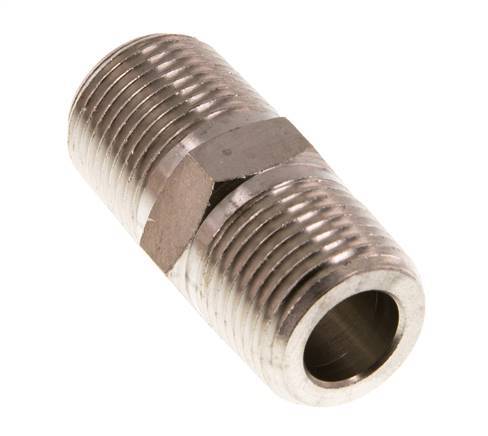 3/8'' NPT x R 3/8'' Nickel plated Brass Double Nipple 60 Bar