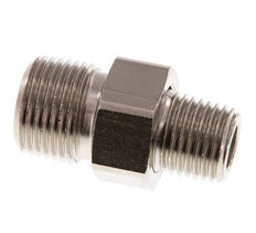 R 3/8'' x R 1/4'' Nickel plated Brass Double Nipple 3-pieces with Conically sealing 16 Bar [2 Pieces]