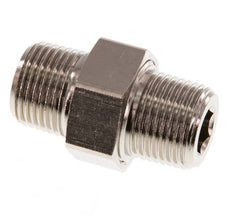 R 3/8'' Nickel plated Brass Double Nipple 3-pieces with Conically sealing 16 Bar [2 Pieces]