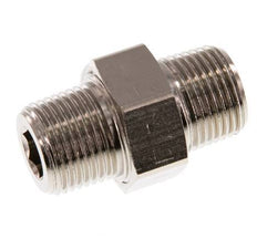 R 3/8'' Nickel plated Brass Double Nipple 3-pieces with Conically sealing 16 Bar [2 Pieces]