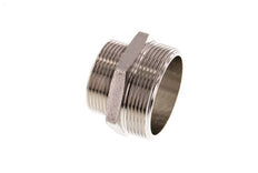 G 2'' x G 1 1/2'' Espiga doble de latón niquelado 16 Bar