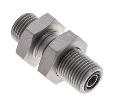 UN 11/16''-16 Male Zinc plated Steel Bulkhead Fitting ORFS 630 Bar - Hydraulic