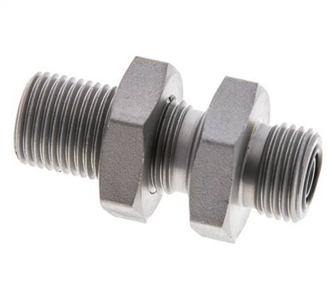 UN 11/16''-16 Macho Accesorio pasante de acero galvanizado ORFS 630 Bar - Hidráulico