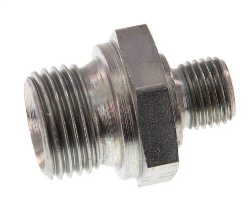 G 1/2'' x G 1/4'' Zinc plated Steel Double Nipple 400 Bar - Hydraulic [2 Pieces]