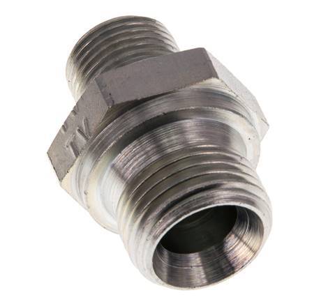 G 1/2'' x G 3/8'' Acero cincado Espiga doble 400 - Hidráulica [2 Piezas]